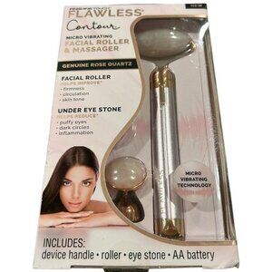 Finishing Touch Flawless Contour Vibrating Facial Roller & Massager Rose Quartz